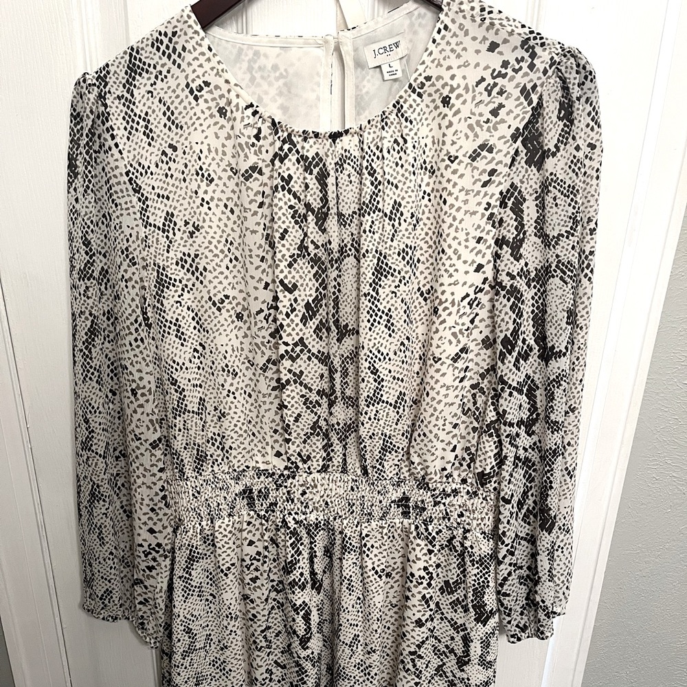 J Crew Factory Knee-Length Dress with snakeskin design NWT